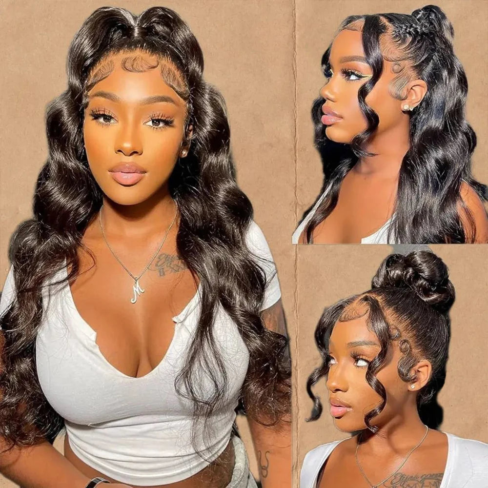 250 Density Invisi Drawstring Snug Fit 360 HD Full Lace Frontal Wigs 30 Inch Body Wave Lace Front Human Hair Wig Glueless Wig
