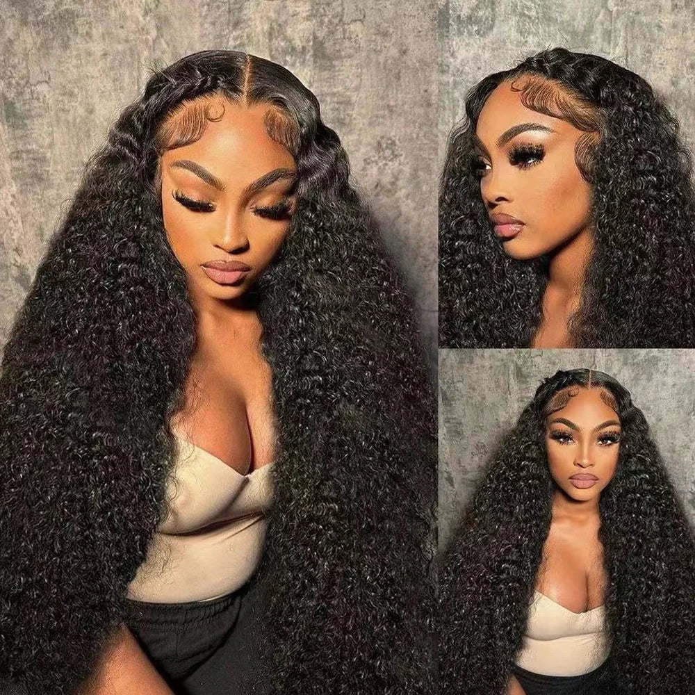 250 Density Deep Curly Wave 13X6 13X4 HD Lace Frontal Wig 30 Inch 360 Full Lace Front Wig Kinky Curly Glueless Human Hair Wig
