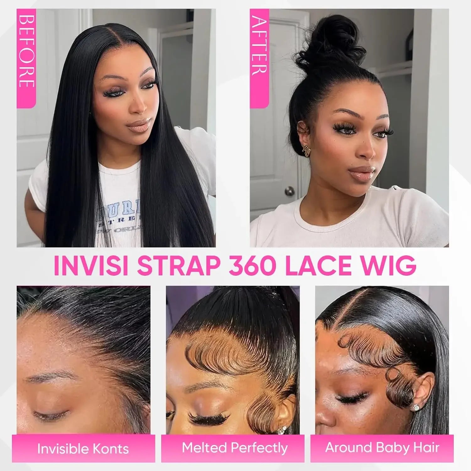 250% HD 360 Full Lace Wig Human Hair Pre Plucked HD Lace Wig 13X6 Human Hair Wigs Bone Straight Lace Frontal Wig for Black Women