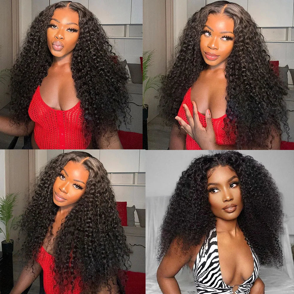 250 Density Deep Curly Wave 13X6 13X4 HD Lace Frontal Wig 30 Inch 360 Full Lace Front Wig Kinky Curly Glueless Human Hair Wig